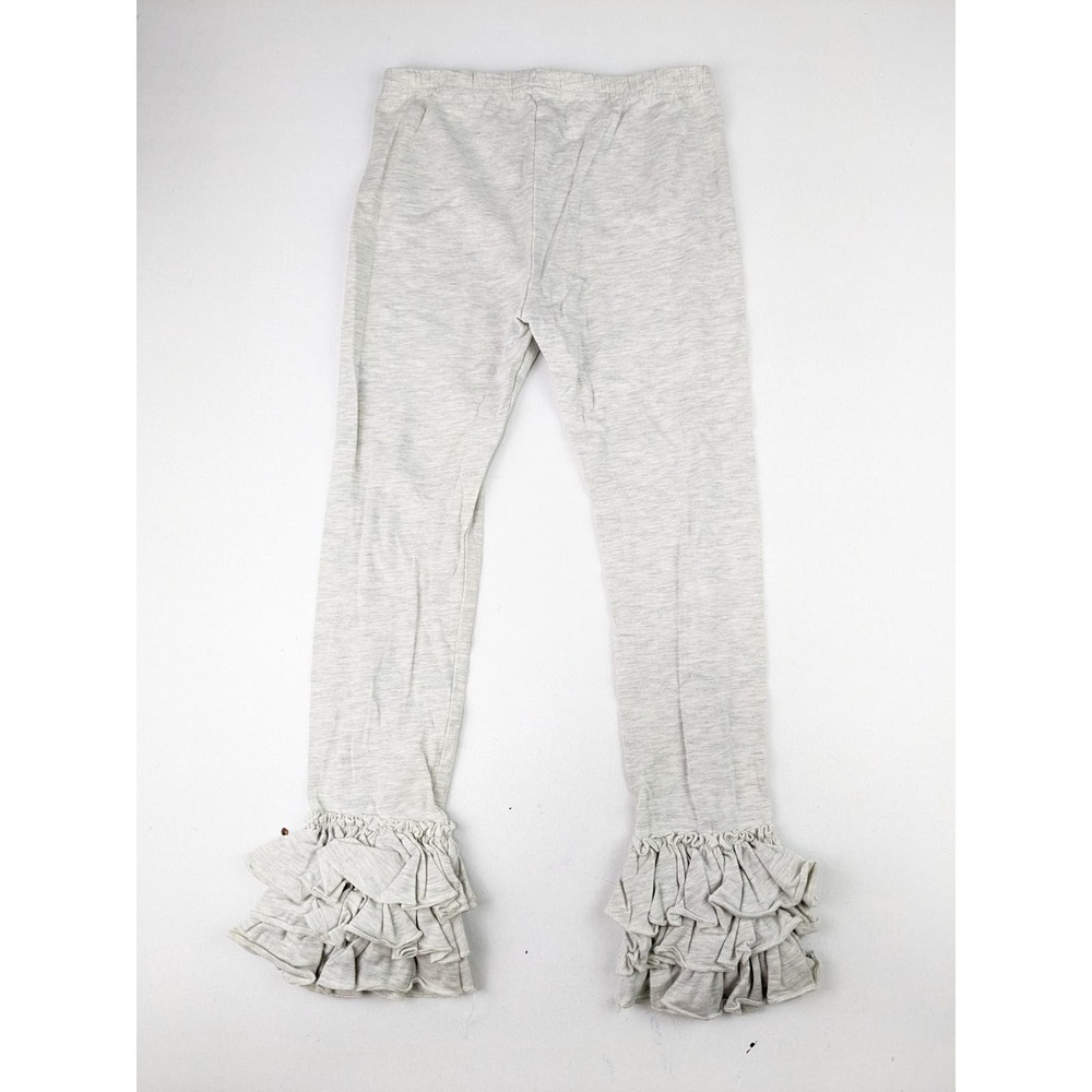 Pearls and Piggytails Oatmeal Ruffle Cuff Leggings
